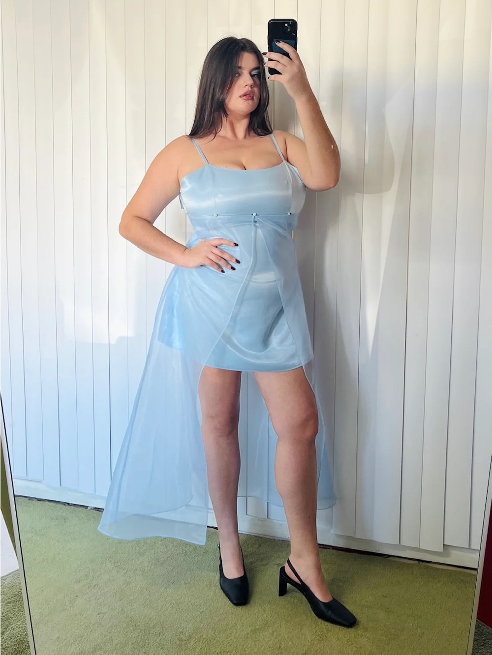 NWT Fashion Brand Company Prom Dress baby blue satin 2X - Picture 4 of 12